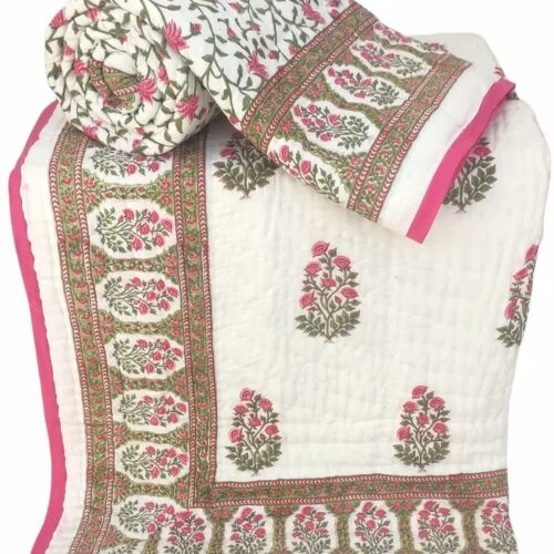 Tokai Home Premium Hand-block print Single Bed Reversible Rajai Quilt (6090) 13