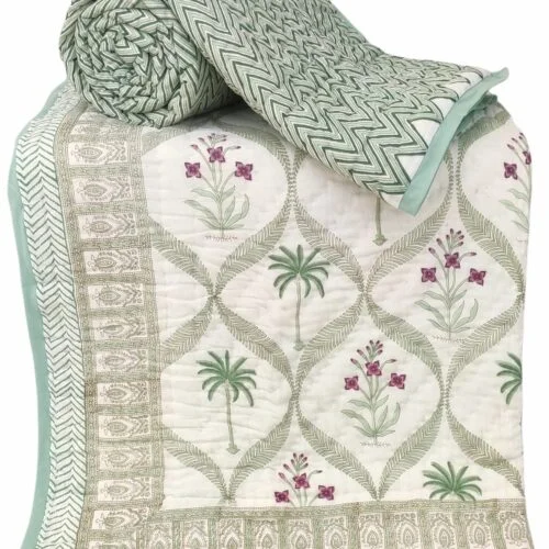 Tokai Home Premium Hand-block print Single Bed Reversible Rajai Quilt (6090) 14