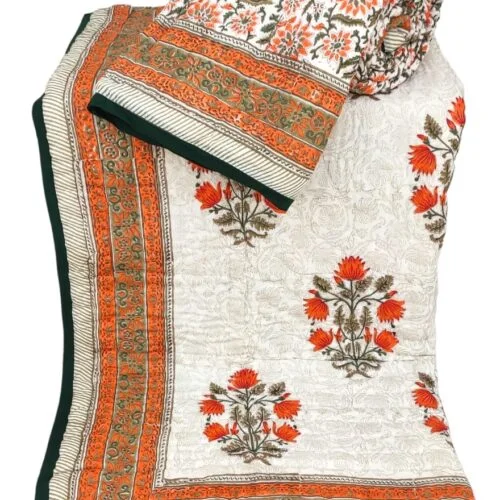 Tokai Home Premium Hand-block print Single Bed Reversible Rajai/ Quilt (60*90) 2