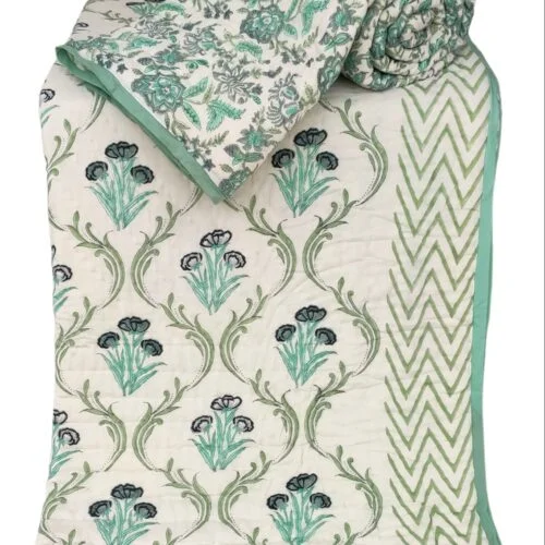 Tokai Home Premium Hand-block print Single Bed Reversible Rajai/ Quilt (60*90) 6