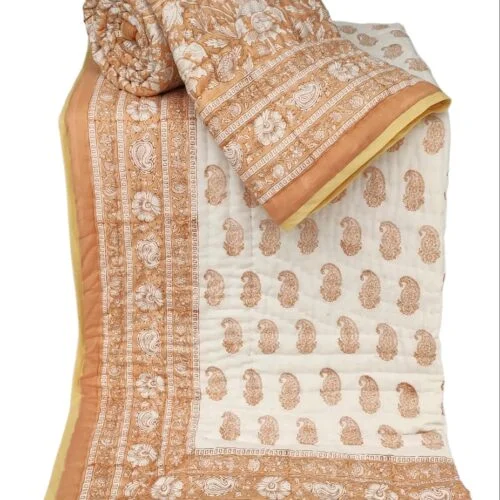 Tokai Home Premium Hand-block print Single Bed Reversible Rajai/ Quilt (60*90) 7